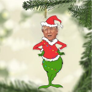 Personalized Funny Trump Grinch Acrylic Ornament Donald Trump Grinchmas Christmas Ornament
