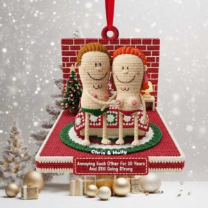 Personalized Gifts For Christmas, Knitting Funny Couple Acrylic Ornament