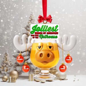 Personalized Gifts For Family, Vacation Moose Family Name Christmas Acrylic Ornament