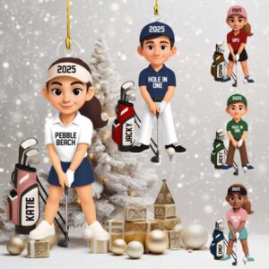 Personalized Golfer Christmas Ornament