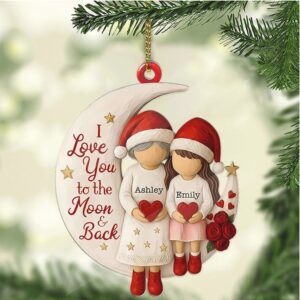 Personalized Grandma & Grandchild Acrylic Ornament, Custom Name Grandson Granddaughter Christmas Ornament