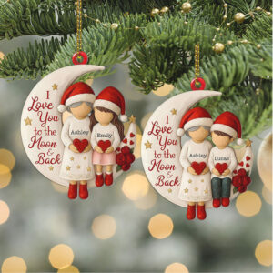 Personalized Grandma & Grandchild Acrylic Ornament, Custom Name Grandson Granddaughter Christmas Ornament