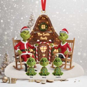 Personalized Grinch Family Christmas Ornament