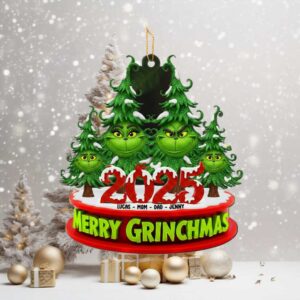 Personalized Grinch Family Ornament 2025