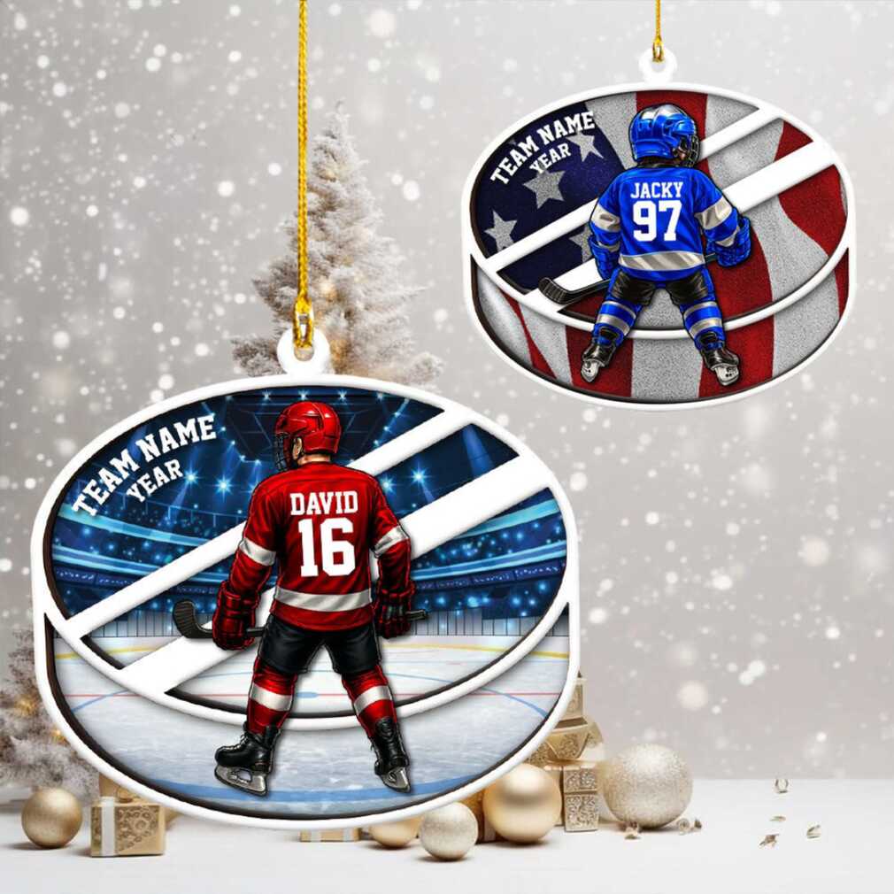 Personalized Hockey Player Christmas Ornament Personalized Hockey Player Christmas Ornament