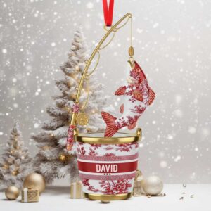 Personalized Hooked on Fishing Ornament