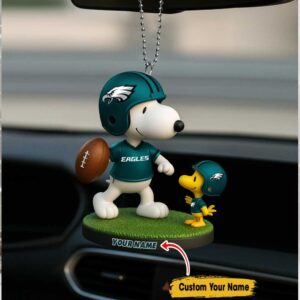 Personalized Philadelphia Eagles Snoopy Car Ornament