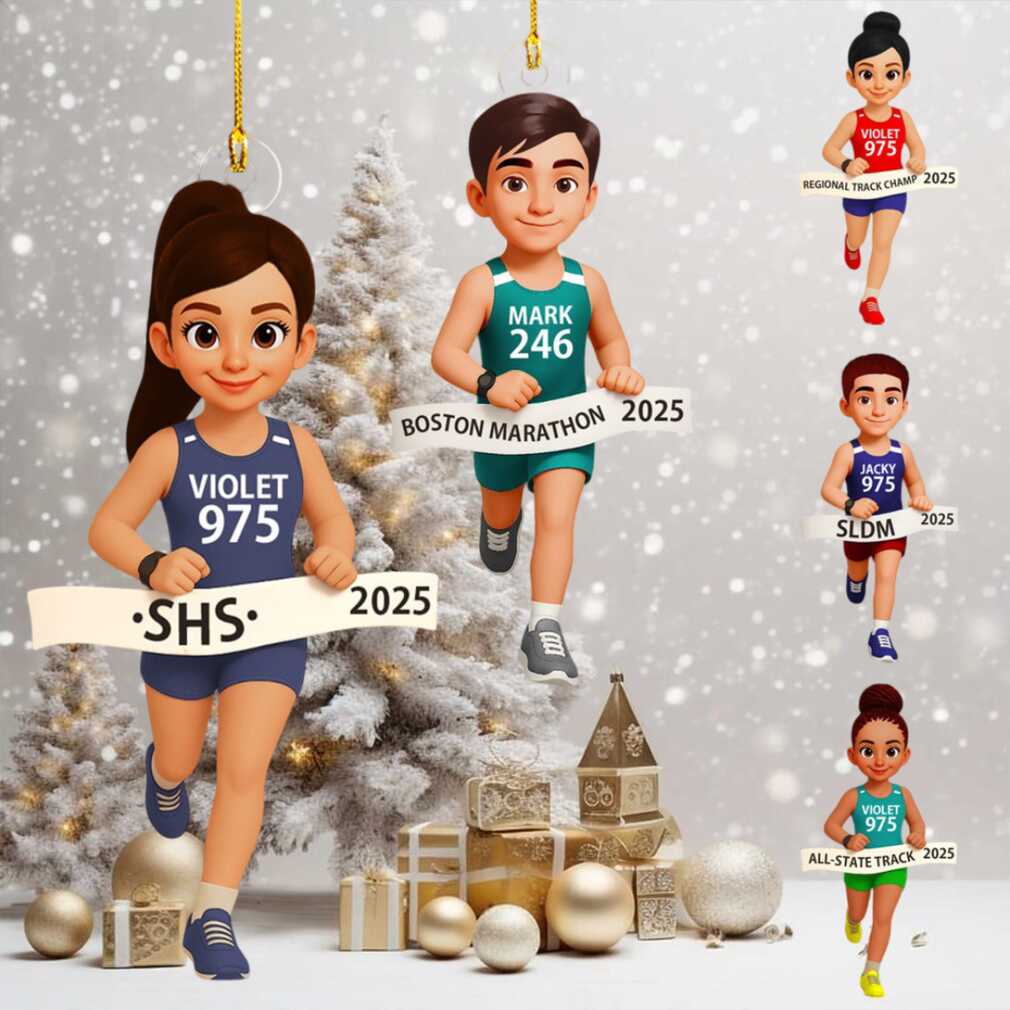Personalized Runner Christmas Ornament Personalized Runner Christmas Ornament
