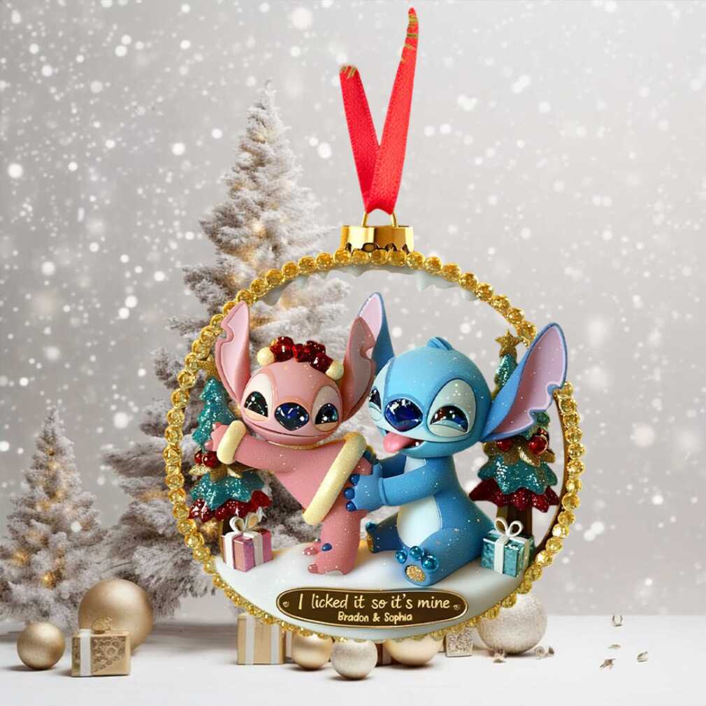Personalized Stitch and Angel Custom Christmas Ornament Personalized Stitch and Angel Custom Christmas Ornament