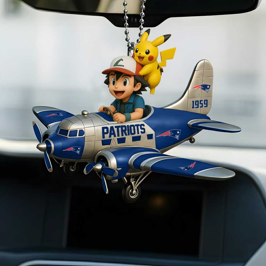 Pikachu & Ash Patriots Plane Ornament Pikachu & Ash Patriots Plane Ornament
