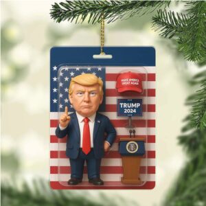 President Trump 2D Acrylic Ornament, MAGA Ornament, Perfect for Car & Christmas Tree Decor