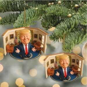 President Trump Oval Office 2D Acrylic Ornament, MAGA Ornament, Perfect for Car & Christmas Tree Decor