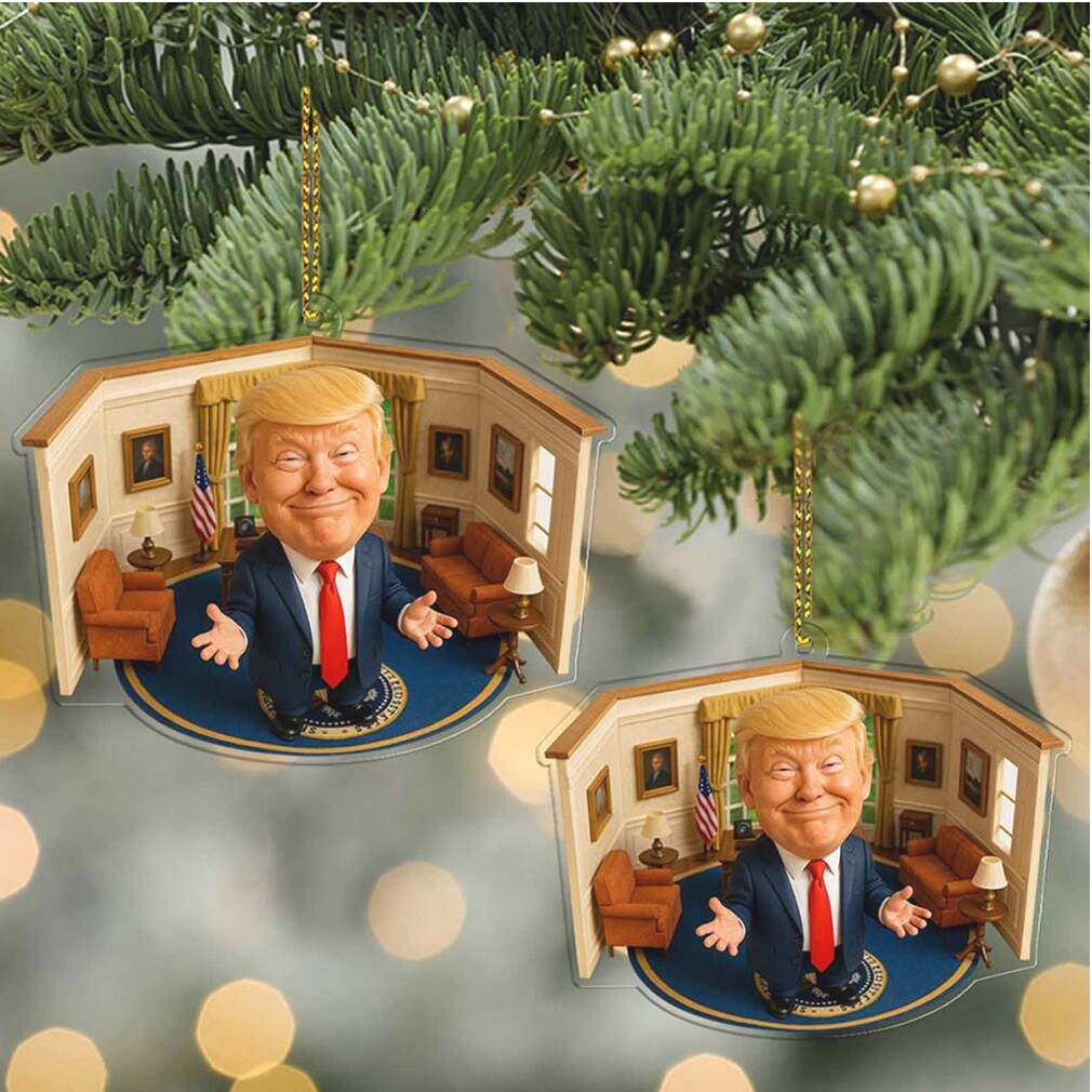 MAGA themed car decor featuring President Trump Oval Office Ornament
