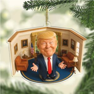 President Trump Oval Office 2D Acrylic Ornament, MAGA Ornament, Perfect for Car & Christmas Tree Decor