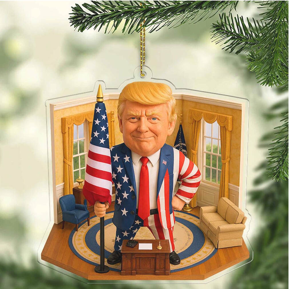 President Trump Oval Office 2D Acrylic Ornament Patriotic MAGA Ornament for Car & Christmas Tree Décor President Trump Oval Office 2D Acrylic Ornament Patriotic MAGA Ornament for Car & Christmas Tree Décor