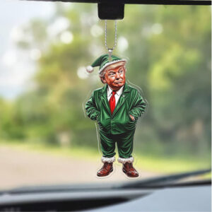 President Trump Santa Car Ornament Funny Trump Ornament Decor for Car Gift for Christmas