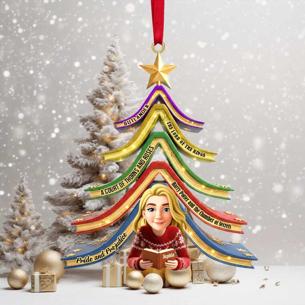 Reading Girl Christmas Tree Ornament Reading Girl Christmas Tree Ornament