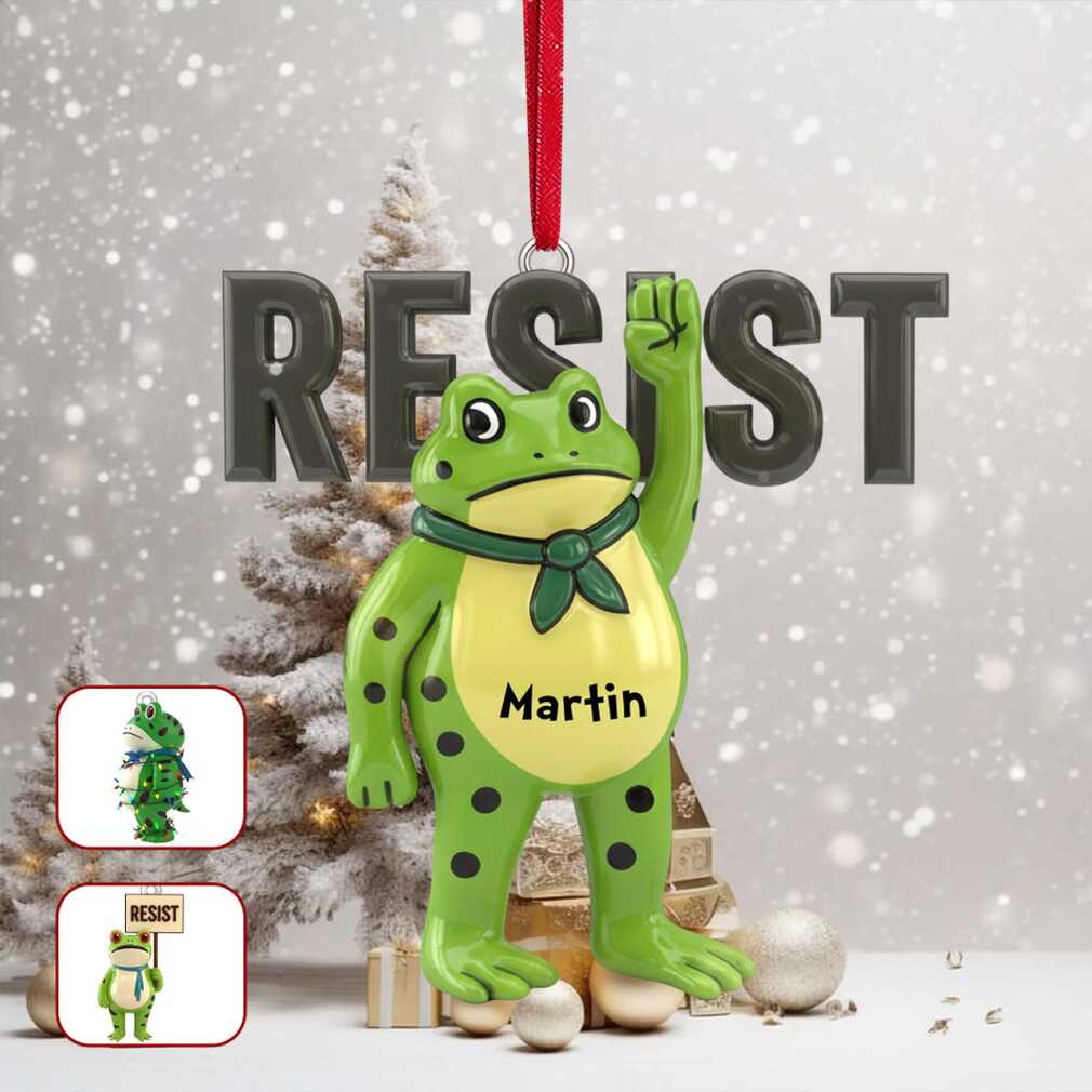 Resist Political Protest Frog Christmas Ornament Resist Political Protest Frog Christmas Ornament
