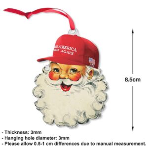 Santa Make America Great Again, Christmas Republican Acrylic Ornament, Perfect for Car & Christmas Tree Decor