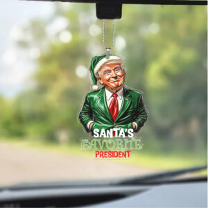 Santa's Favorite President Car Ornament Funny Trump Ornament Decor for Car Gift for Christmas