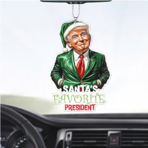 Santa's Favorite President Car Ornament Funny Trump Ornament Decor for Car Gift for Christmas