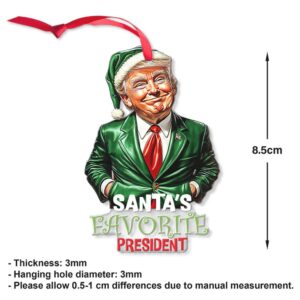 Santa's Favorite President, Christmas Trump Acrylic Ornament Perfect for Car & Christmas Tree Decor