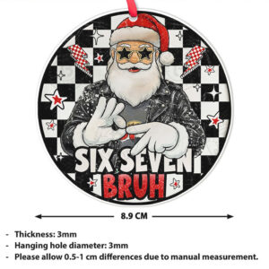 Six Seven Meme Acrylic Christmas Ornament Viral 6 7 Santa Joke Decoration Six Seven Humor Gift