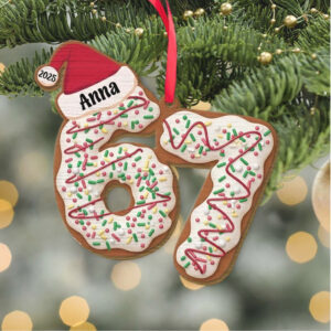 Six Seven Meme Wooden Ornament 67 Six Seven Christmas Decoration Funny Gen Z Wooden Christmas Gift