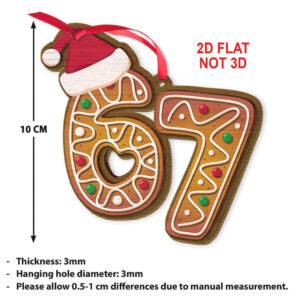 Six Seven Wooden Ornament 67 Six Seven Cookies Christmas Decoration Funny Wooden Christmas Gift