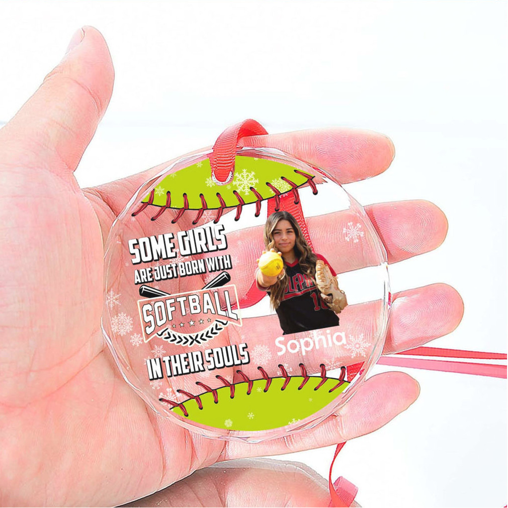 Some Girls Are Just Born With Softball Ornament Personalized Custom Softball Photo Glass Ornament Some Girls Are Just Born With Softball Ornament Personalized Custom Softball Photo Glass Ornament