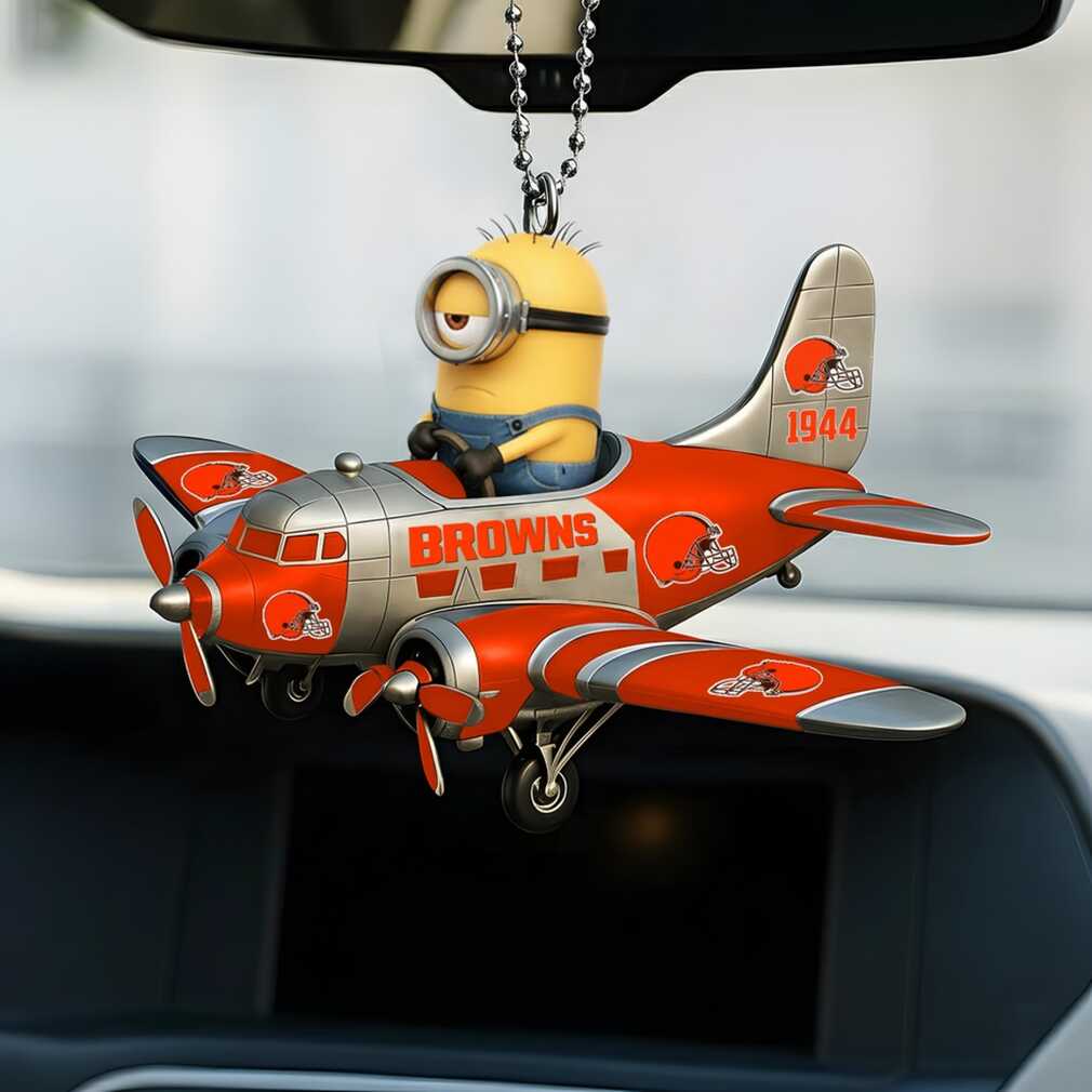 Take Flight with the Dawg Pound Cleveland Browns Minion Airplane Ornament Take Flight with the Dawg Pound Cleveland Browns Minion Airplane Ornament