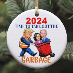 Trump 2024 Garbage Truck Ceramic Ornament, Trump 2024 Ornament, Trump Garbage Truck
