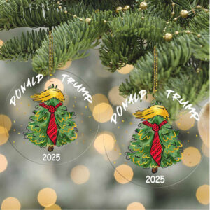 Trump 2025 Acrylic Christmas Ornament 47th President MAGA Ornament Patriotic Republican Tree Decoration Trump Supporter Gift