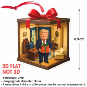 Trump 2D Acrylic Ornament MAGA Isometric Holiday Decor Patriotic Funny Gift Box Style Christmas Ornament Trump 2D Acrylic Ornament MAGA Isometric Holiday Decor Patriotic Funny Gift Box Style Christmas Ornament