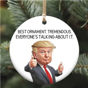 Trump Best Ornament Gift for Trump Fans Funny Political Ornament Republican Ceramic Ornaments Christmas Gift Trump