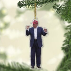 Trump Dancing Acrylic Ornament, Perfect for Car & Christmas Tree Decor