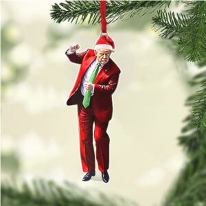 Trump Dancing Ornament, Funny Trump Christmas Acrylic Ornament Perfect for Car & Christmas Tree Decor