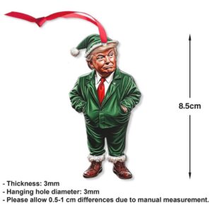 Trump Green Santa, Christmas Trump Acrylic Ornament Perfect for Car & Christmas Tree Decor