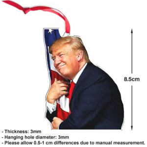 Trump Hugging America, Christmas Trump Acrylic Ornament, Perfect for Car & Christmas Tree Decor T162