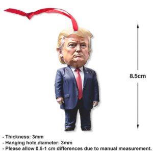 Trump Inspired Acrylic Christmas & Halloween Decor Sparkling Hanging Ornament for Car Interiors & Tree, Perfect Holiday Gift Idea