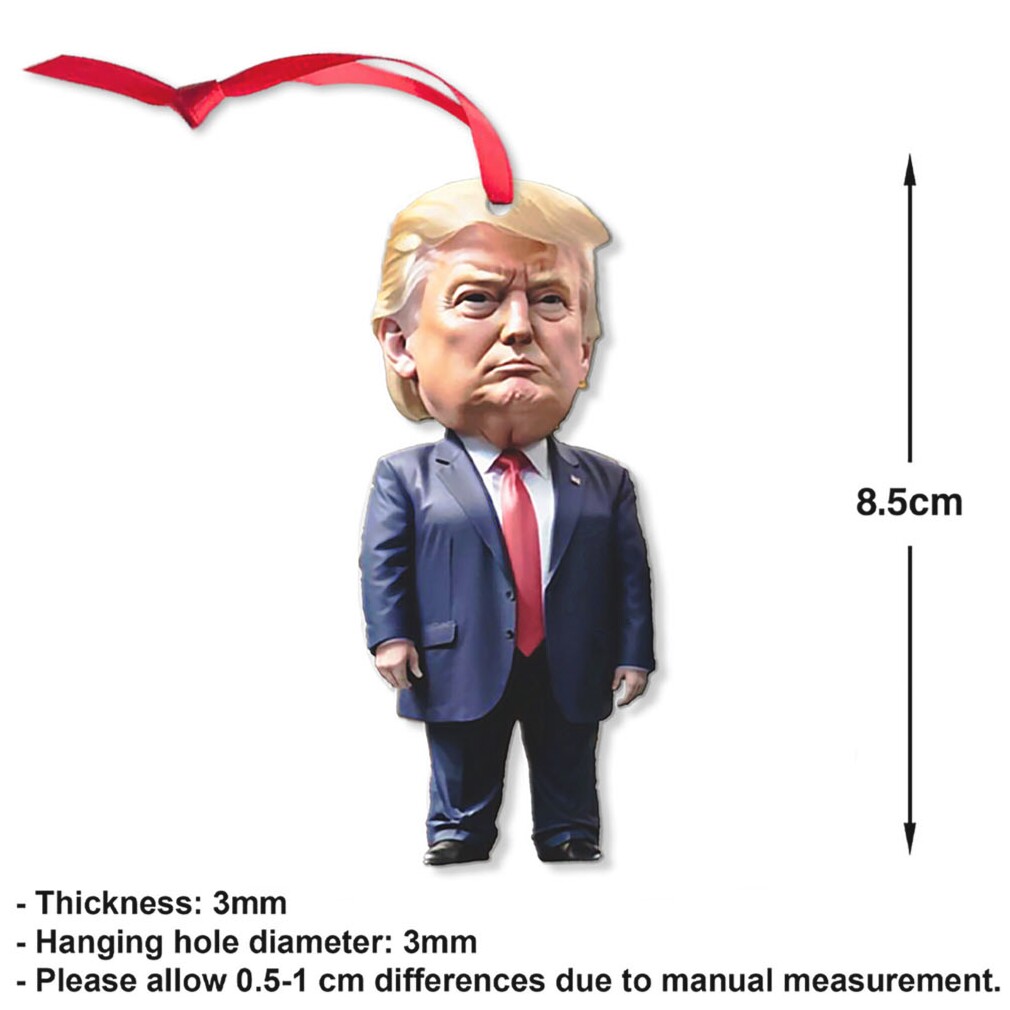 Trump Inspired Acrylic Christmas & Halloween Decor Sparkling Hanging Ornament for Car Interiors & Tree, Perfect Holiday Gift Idea Trump Inspired Acrylic Christmas & Halloween Decor Sparkling Hanging Ornament for Car Interiors & Tree, Perfect Holiday Gift Idea