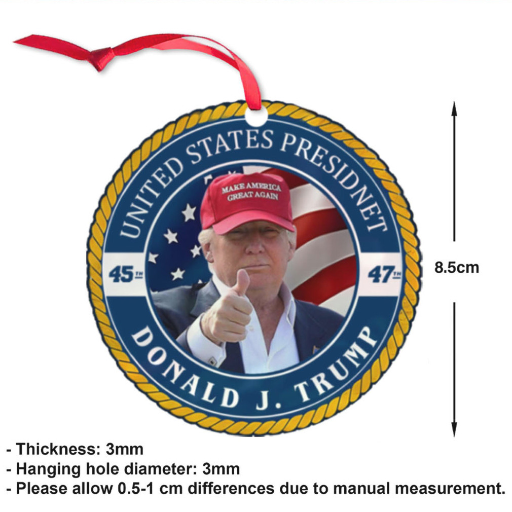 Trump Make America Great Again Acrylic Ornament, Trump Support Christmas Ornament, Election 2024 Ornament, President Trump 45 47 Trump Make America Great Again Acrylic Ornament, Trump Support Christmas Ornament, Election 2024 Ornament, President Trump 45 47