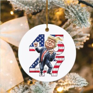 Trump Ornament 2024, President 45 & 47 Trump Ornament, MAGA 2024 Ceramic Ornament, Trump Won