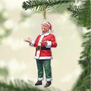 Trump Red Santa, Christmas Trump Acrylic Ornament Perfect for Car & Christmas Tree Decor C161