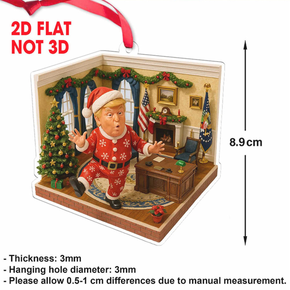 Trump Santa in Oval Office 2D Acrylic Ornament, MAGA Ornament, Perfect for Car & Christmas Tree Decor Trump Santa in Oval Office 2D Acrylic Ornament, MAGA Ornament, Perfect for Car & Christmas Tree Decor