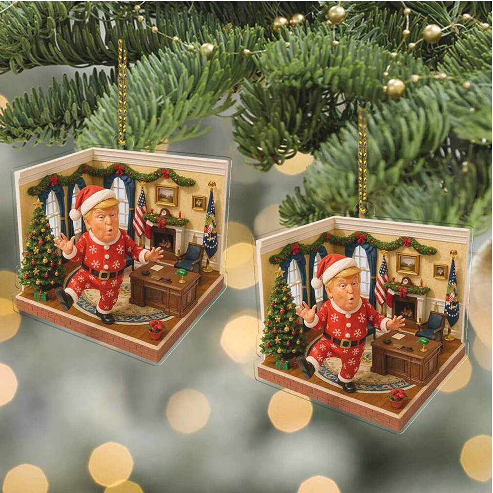 Trump Santa in Oval Office 2D Acrylic Ornament, MAGA Ornament, Perfect for Car & Christmas Tree Decor Trump Santa in Oval Office 2D Acrylic Ornament, MAGA Ornament, Perfect for Car & Christmas Tree Decor