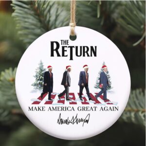 Trump The Return Ceramic Ornament, Trump 2024 Gifts, Election 2024 Ornament, Funny Trump Ornament