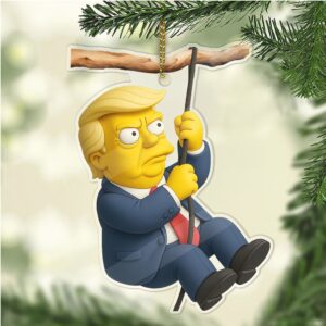 Trump The Simpsons Style Acrylic Ornament Cartoon Donald Trump Christmas Ornament Trump Ornament Gift 68341