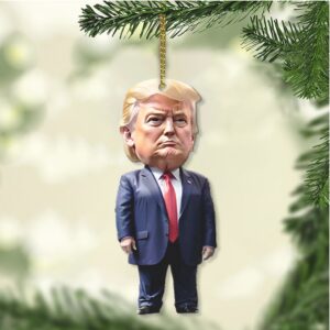 Trump Vance MAGA 2024 Garbage Truck Ornament, Trump Garbage Truck Acrylic Ornament Perfect for Car & Christmas Tree Decor