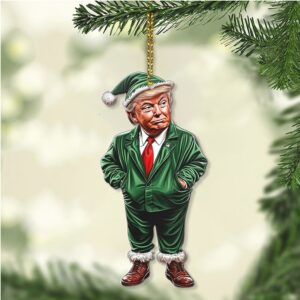 Trump Vance MAGA 2024 Garbage Truck Ornament, Trump Garbage Truck Acrylic Ornament Perfect for Car & Christmas Tree Decor